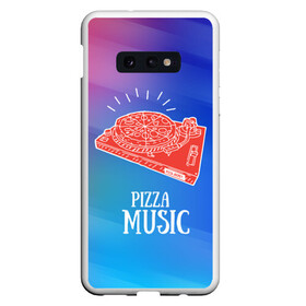 Чехол для Samsung S10E с принтом PIZZA MUSIC в Новосибирске, Силикон | Область печати: задняя сторона чехла, без боковых панелей | Тематика изображения на принте: d.j | dj | pizza | диджей | музыка | музыканту | пицца | прикол | шутка