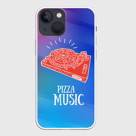 Чехол для iPhone 13 mini с принтом PIZZA MUSIC в Новосибирске,  |  | Тематика изображения на принте: d.j | dj | pizza | диджей | музыка | музыканту | пицца | прикол | шутка