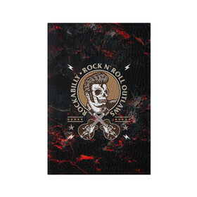 Обложка для паспорта матовая кожа с принтом Элвис Пресли Rock n roll в Новосибирске, натуральная матовая кожа | размер 19,3 х 13,7 см; прозрачные пластиковые крепления | Тематика изображения на принте: rock n roll | гитары | рок | рокер | рокнрол | рокнролл | череп | элвис пресли