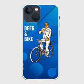 Чехол для iPhone 13 mini с принтом Велосипед и пиво в Новосибирске,  |  | без рук | вело | велосипед | велосипедист | колеса | руль | спорт