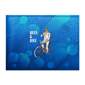 Обложка для студенческого билета с принтом Велосипед и пиво в Новосибирске, натуральная кожа | Размер: 11*8 см; Печать на всей внешней стороне | Тематика изображения на принте: без рук | вело | велосипед | велосипедист | колеса | руль | спорт
