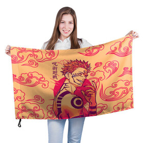 Флаг 3D с принтом Sukuna (Japan) в Новосибирске, 100% полиэстер | плотность ткани — 95 г/м2, размер — 67 х 109 см. Принт наносится с одной стороны | jujutsu kaisen | manga | satoru | sukuna | yuji | yuji itadori | аниме | битва магов | демон | магическая битва | магия | манга | рёмен сукуна
