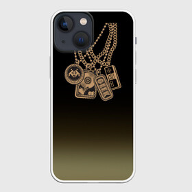 Чехол для iPhone 13 mini с принтом Цепочка геймера в Новосибирске,  |  | Тематика изображения на принте: биткоин | винт | гик | жесткий диск | золото | игры | приставка | цепочк | цепь