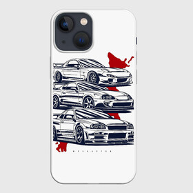 Чехол для iPhone 13 mini с принтом JDM LEGEND(Ne1t) в Новосибирске,  |  | jdm | mazda rx 7 | nissan skyline | toyota supra | авто | легенды