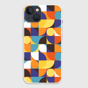 Чехол для iPhone 13 с принтом Геометрия в Новосибирске,  |  | абстракция | геометрия | квадрат | круг | мозаика | ретро | текстиль | фигуры