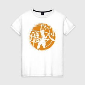 Женская футболка хлопок с принтом Лозунг Карасуно на волейбольном мяче в Новосибирске, 100% хлопок | прямой крой, круглый вырез горловины, длина до линии бедер, слегка спущенное плечо | anime | haikyu | haikyuu | karasuno | karasuno high | manga | аниме | волейбол | волейбольный клуб | вороны | иероглиф | карасуно | лого | манга | мяч | на японском | надпись | старшая школа | хаику | хаикую | японские