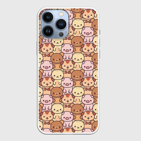 Чехол для iPhone 13 Pro Max с принтом Animals в Новосибирске,  |  | animals | background | bears | cats | dogs | pattern | pig | seals | животные | котики | коты | медведи | мишки | паттерн | поросенок | свинка | свинья | собаки | собачки | фон