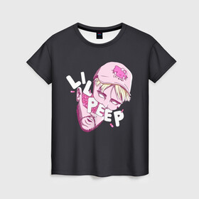 Женская футболка 3D с принтом Лил Пип в Новосибирске, 100% полиэфир ( синтетическое хлопкоподобное полотно) | прямой крой, круглый вырез горловины, длина до линии бедер | hip hop | lil peep | rap | rep | густав элайджа | дшд зууз | исполнители | исполнитель | лил пип | музыка | реп