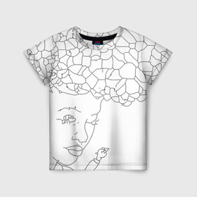 Детская футболка 3D с принтом Афро абстракция в Новосибирске, 100% гипоаллергенный полиэфир | прямой крой, круглый вырез горловины, длина до линии бедер, чуть спущенное плечо, ткань немного тянется | абстракция | геометрия | девушка | кудряшки | линейно