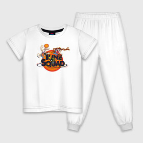 Детская пижама хлопок с принтом Tune Squad в Новосибирске, 100% хлопок |  брюки и футболка прямого кроя, без карманов, на брюках мягкая резинка на поясе и по низу штанин
 | bugs bunny | marvin | space jam | space jam 2 | space jam a new legacy | tasmanian devil | taz | tune squad | vdzabma | багз банни | космический джем | космический джем 2 | космический джем: новое поколение | таз | тасманский дьявол | тюн