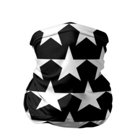 Бандана-труба 3D с принтом Белые звёзды на чёрном фоне 2 в Новосибирске, 100% полиэстер, ткань с особыми свойствами — Activecool | плотность 150‒180 г/м2; хорошо тянется, но сохраняет форму | Тематика изображения на принте: бело чёрные звёзды | белые звёзды | белые звёзды на чёрном фоне | звёзды