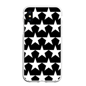 Чехол для iPhone XS Max матовый с принтом Белые звёзды на чёрном фоне 2 в Новосибирске, Силикон | Область печати: задняя сторона чехла, без боковых панелей | бело чёрные звёзды | белые звёзды | белые звёзды на чёрном фоне | звёзды