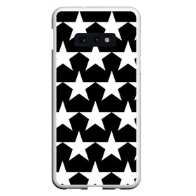 Чехол для Samsung S10E с принтом Белые звёзды на чёрном фоне 2 в Новосибирске, Силикон | Область печати: задняя сторона чехла, без боковых панелей | бело чёрные звёзды | белые звёзды | белые звёзды на чёрном фоне | звёзды