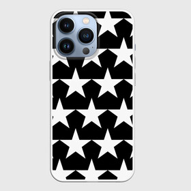 Чехол для iPhone 13 Pro с принтом Белые звёзды на чёрном фоне 2 в Новосибирске,  |  | бело чёрные звёзды | белые звёзды | белые звёзды на чёрном фоне | звёзды
