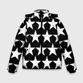 Зимняя куртка для мальчиков 3D с принтом Белые звёзды на чёрном фоне 2 в Новосибирске, ткань верха — 100% полиэстер; подклад — 100% полиэстер, утеплитель — 100% полиэстер | длина ниже бедра, удлиненная спинка, воротник стойка и отстегивающийся капюшон. Есть боковые карманы с листочкой на кнопках, утяжки по низу изделия и внутренний карман на молнии. 

Предусмотрены светоотражающий принт на спинке, радужный светоотражающий элемент на пуллере молнии и на резинке для утяжки | бело чёрные звёзды | белые звёзды | белые звёзды на чёрном фоне | звёзды