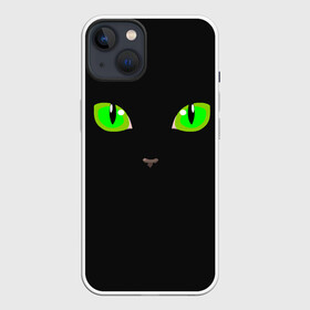 Чехол для iPhone 13 с принтом КОШАЧЬИ ГЛАЗКИ в Новосибирске,  |  | Тематика изображения на принте: cat | cat eyes | eyes | аниме | взгляд | глаза | глаза кошки | глазки | животные | зелёный | киса | кот | коте | котейка | котенок | котэ | котя | кошачий глаз | кошачьи глаза | кошечка | кошка | мордочка