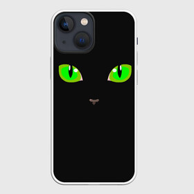 Чехол для iPhone 13 mini с принтом КОШАЧЬИ ГЛАЗКИ в Новосибирске,  |  | Тематика изображения на принте: cat | cat eyes | eyes | аниме | взгляд | глаза | глаза кошки | глазки | животные | зелёный | киса | кот | коте | котейка | котенок | котэ | котя | кошачий глаз | кошачьи глаза | кошечка | кошка | мордочка