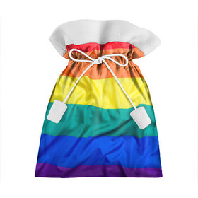 Подарочный 3D мешок с принтом Радуга - мятая ткань полотно в Новосибирске, 100% полиэстер | Размер: 29*39 см | gey | би | гендер | квир | маска | меньшинства | огбткю | равноправие | радуга | радужный | трансгендер | трансы | флаг