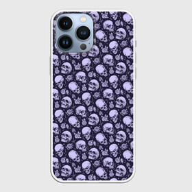 Чехол для iPhone 13 Pro Max с принтом Черепа в Новосибирске,  |  | background | bones | flowers | pattern | roses | skulls | кости | паттерн | розы | фон | цветы | черепа