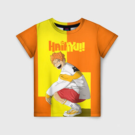 Детская футболка 3D с принтом Шоё Хината на стиле | Haikyu!! в Новосибирске, 100% гипоаллергенный полиэфир | прямой крой, круглый вырез горловины, длина до линии бедер, чуть спущенное плечо, ткань немного тянется | 10 номер | haikyu | haikyuu | hinata shoyo | karasuno | аниме | волейбол | волейбольный клуб | карасуно | коротышка | красный | мальчик мяч | манга | рыжик | старшая школа | хаикую | чиби чан | шоё хината