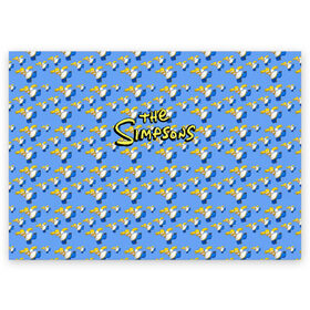 Поздравительная открытка с принтом Gomers pattern в Новосибирске, 100% бумага | плотность бумаги 280 г/м2, матовая, на обратной стороне линовка и место для марки
 | gomer | simpsons | the simpson | гомер | мульт | мультфильм | симпсоны
