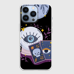 Чехол для iPhone 13 Pro с принтом Магия в Новосибирске,  |  | бабочки | блёстки | волшебство | гадалка | гадание | глаз | глаза | звезда | звёзды | змеи | змея | карты | карты таро | кристал | магия | мотылёк | мотыльки | растения | рука | руки | таро | хрустальный