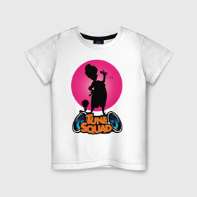 Детская футболка хлопок с принтом Tune Squad в Новосибирске, 100% хлопок | круглый вырез горловины, полуприлегающий силуэт, длина до линии бедер | looney tunes | sj2 | space jam | tune squad | tweety bird | vdkarsvet | бабуля | канарейка | космический джем | луни тюнс | твити | тюн сквад