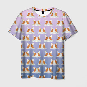 Мужская футболка 3D с принтом Pop it Корги Поп-ит корги в Новосибирске, 100% полиэфир | прямой крой, круглый вырез горловины, длина до линии бедер | pop it | корги | поп ит | симпл димпл