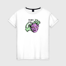 Женская футболка хлопок с принтом REMORSE в Новосибирске, 100% хлопок | прямой крой, круглый вырез горловины, длина до линии бедер, слегка спущенное плечо | remorse | голова | мозгоеды | монстр | страшный | хоррор | человек