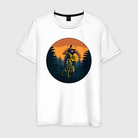 Мужская футболка хлопок с принтом Брось себе вызов в Новосибирске, 100% хлопок | прямой крой, круглый вырез горловины, длина до линии бедер, слегка спущенное плечо. | bmx | rider | велогонки | рампа | экстремальный спорт | экстрим | экстримрайдер