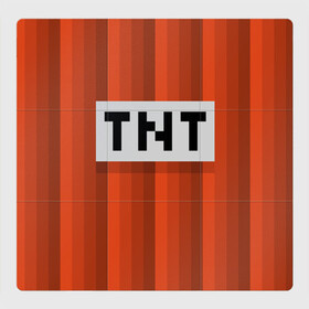 Магнитный плакат 3Х3 с принтом TNT в Новосибирске, Полимерный материал с магнитным слоем | 9 деталей размером 9*9 см | игры | красный | лето | майнкрафт | тнт
