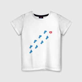 Детская футболка хлопок с принтом Pop it Simple Dimple в Новосибирске, 100% хлопок | круглый вырез горловины, полуприлегающий силуэт, длина до линии бедер | pop it | simple dimple | дорога | лайк | ноги | попит | путь | путь к сердцу | сердечко | сердце | симпл димпл | тренды | шаги