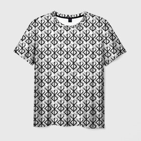 Мужская футболка 3D с принтом Берсерк много логотипов в Новосибирске, 100% полиэфир | прямой крой, круглый вырез горловины, длина до линии бедер | Тематика изображения на принте: anime | berserk | аниме | берсерк | бесерк | гатс | манга | мультфильм