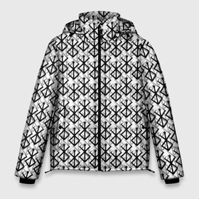 Мужская зимняя куртка 3D с принтом Берсерк много логотипов в Новосибирске, верх — 100% полиэстер; подкладка — 100% полиэстер; утеплитель — 100% полиэстер | длина ниже бедра, свободный силуэт Оверсайз. Есть воротник-стойка, отстегивающийся капюшон и ветрозащитная планка. 

Боковые карманы с листочкой на кнопках и внутренний карман на молнии. | anime | berserk | аниме | берсерк | бесерк | гатс | манга | мультфильм