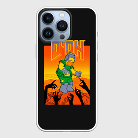 Чехол для iPhone 13 Pro с принтом Doom x Simpsons в Новосибирске,  |  | doom | gomer | simpsons | the simpson | гомер | дум | мульт | мультфильм | симпсоны