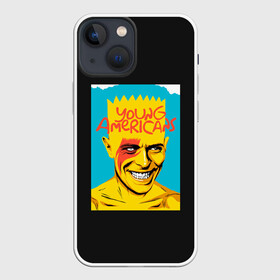 Чехол для iPhone 13 mini с принтом Bart x Bowie в Новосибирске,  |  | bart | simpsons | the simpson | барт | дэвид бови | дэвид боуи | мульт | мультфильм | симпсоны