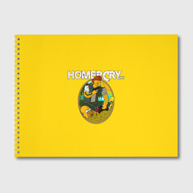Альбом для рисования с принтом Homer Cry в Новосибирске, 100% бумага
 | матовая бумага, плотность 200 мг. | far cry | farcray | gomer | homer | simpsons | the simpson | гомер | мульт | мультфильм | симпсоны | фар край
