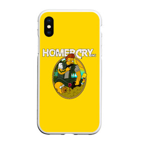 Чехол для iPhone XS Max матовый с принтом Homer Cry в Новосибирске, Силикон | Область печати: задняя сторона чехла, без боковых панелей | far cry | farcray | gomer | homer | simpsons | the simpson | гомер | мульт | мультфильм | симпсоны | фар край