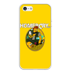 Чехол для iPhone 5/5S матовый с принтом Homer Cry в Новосибирске, Силикон | Область печати: задняя сторона чехла, без боковых панелей | far cry | farcray | gomer | homer | simpsons | the simpson | гомер | мульт | мультфильм | симпсоны | фар край