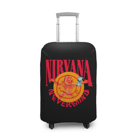Чехол для чемодана 3D с принтом Nevermind в Новосибирске, 86% полиэфир, 14% спандекс | двустороннее нанесение принта, прорези для ручек и колес | alternative | kurt cobain | metall | music | nirvana | rock | альтернатива | курт кобейн | курт кобэйн | металл | музыка | нирвана | нирванна | рок