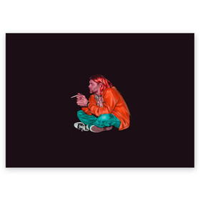 Поздравительная открытка с принтом Sad Kurt в Новосибирске, 100% бумага | плотность бумаги 280 г/м2, матовая, на обратной стороне линовка и место для марки
 | alternative | kurt cobain | metall | music | nirvana | rock | альтернатива | курт кобейн | курт кобэйн | металл | музыка | нирвана | нирванна | рок