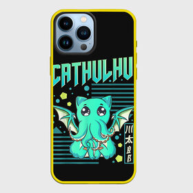 Чехол для iPhone 13 Pro Max с принтом CatHulhu в Новосибирске,  |  | ancient | azathoth | call | cat | cthulhu | dagon | good | howard | hydra | lovecraft | luck | nyarlathotep | of | phillips | the | unknown | yog sothoth | азатот | гидра | говард | дагон | древний | зов | йог сотот | кот | кошка | ктулху | лавкрафт | нев