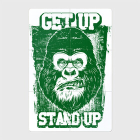 Магнитный плакат 2Х3 с принтом Get Up - Stand Up в Новосибирске, Полимерный материал с магнитным слоем | 6 деталей размером 9*9 см | Тематика изображения на принте: bob marley | get up | get up stand up | gorilla | stand up | боб марли | вставай | горилла | обезьяна