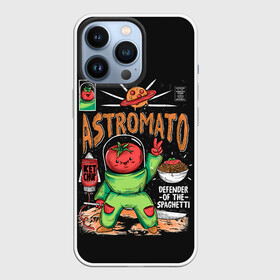 Чехол для iPhone 13 Pro с принтом Astromato в Новосибирске,  |  | alive | astronaut | defender | food | galaxy | ketchup | monster | moon | pizza | planet | space | spaghetti | tomato | vegetable | астронавт | галактика | еда | живая | живой | защитник | кетчуп | космос | луна | монстр | овощ | пицца | планета | помидор