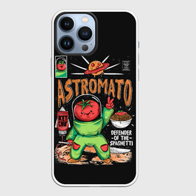 Чехол для iPhone 13 Pro Max с принтом Astromato в Новосибирске,  |  | alive | astronaut | defender | food | galaxy | ketchup | monster | moon | pizza | planet | space | spaghetti | tomato | vegetable | астронавт | галактика | еда | живая | живой | защитник | кетчуп | космос | луна | монстр | овощ | пицца | планета | помидор