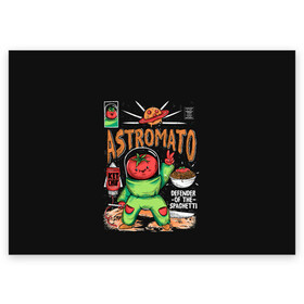 Поздравительная открытка с принтом Astromato в Новосибирске, 100% бумага | плотность бумаги 280 г/м2, матовая, на обратной стороне линовка и место для марки
 | Тематика изображения на принте: alive | astronaut | defender | food | galaxy | ketchup | monster | moon | pizza | planet | space | spaghetti | tomato | vegetable | астронавт | галактика | еда | живая | живой | защитник | кетчуп | космос | луна | монстр | овощ | пицца | планета | помидор