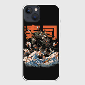 Чехол для iPhone 13 с принтом Sushi Dragon в Новосибирске,  |  | breathing | chinese | dragonblack | fire | helicopter | japan | marine | monster | ocean | reptile | sea | sticks | sushi | water | waves | вертолет | вода | волны | дракон | китайский | монстр | море | морской | огнедышащий | океан | палочки