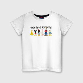 Детская футболка хлопок с принтом Друзья микки в Новосибирске, 100% хлопок | круглый вырез горловины, полуприлегающий силуэт, длина до линии бедер | disney | mickey mouse | дисней | микки маус