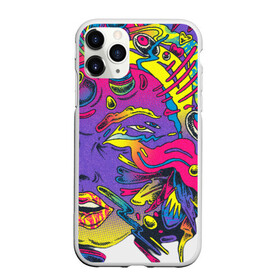 Чехол для iPhone 11 Pro Max матовый с принтом Мысли наружу в Новосибирске, Силикон |  | pop art | pop it | абстракция | взрыв мозга | глаза | губы | девушка | женщина | космос | поп арт | психоделика | рога | рот