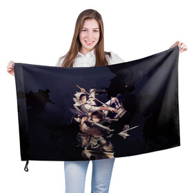 Флаг 3D с принтом Атака титанов в Новосибирске, 100% полиэстер | плотность ткани — 95 г/м2, размер — 67 х 109 см. Принт наносится с одной стороны | shingeki no kyojin | аниме | постапокалиптическая манга | текстура | эрен йегер